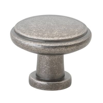 GlideRite 5-Pack 1-1/8 in. Weathered Nickel Round Ring Cabinet Knobs - Weathered Nickel