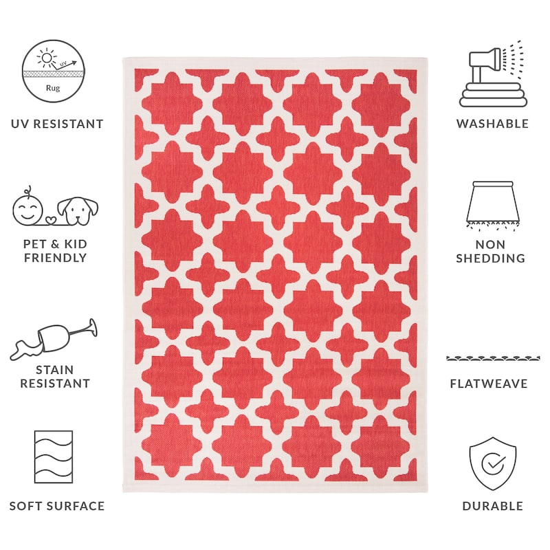 SAFAVIEH Courtyard Myrianne Indoor/ Outdoor Waterproof Patio Backyard Rug