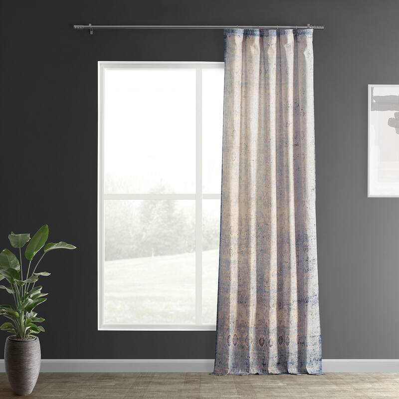 Exclusive Fabrics Textured Cotton Printed Curtains for Bedroom and Living room (1 Panel)