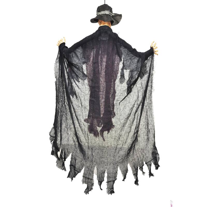 36" Black and Red Hanging Bowler Man Halloween Prop