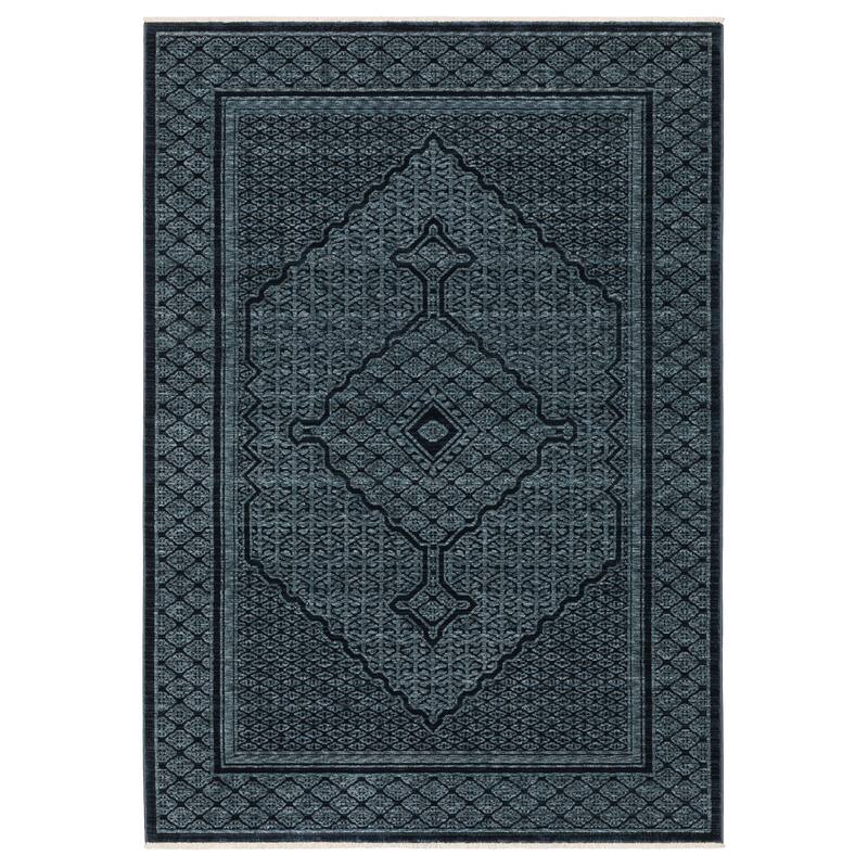 Style Haven Caiden Global Center Medallion Blue/Teal Area Rug - 5' 3" x 7' 6" - Rectangle