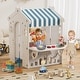 preview thumbnail 7 of 5, Blue Kids Playhouse with Cute Kids Pretend Play Kitchen Toys Set, Outdoor Playhouse for Toddlers Aged 1-3