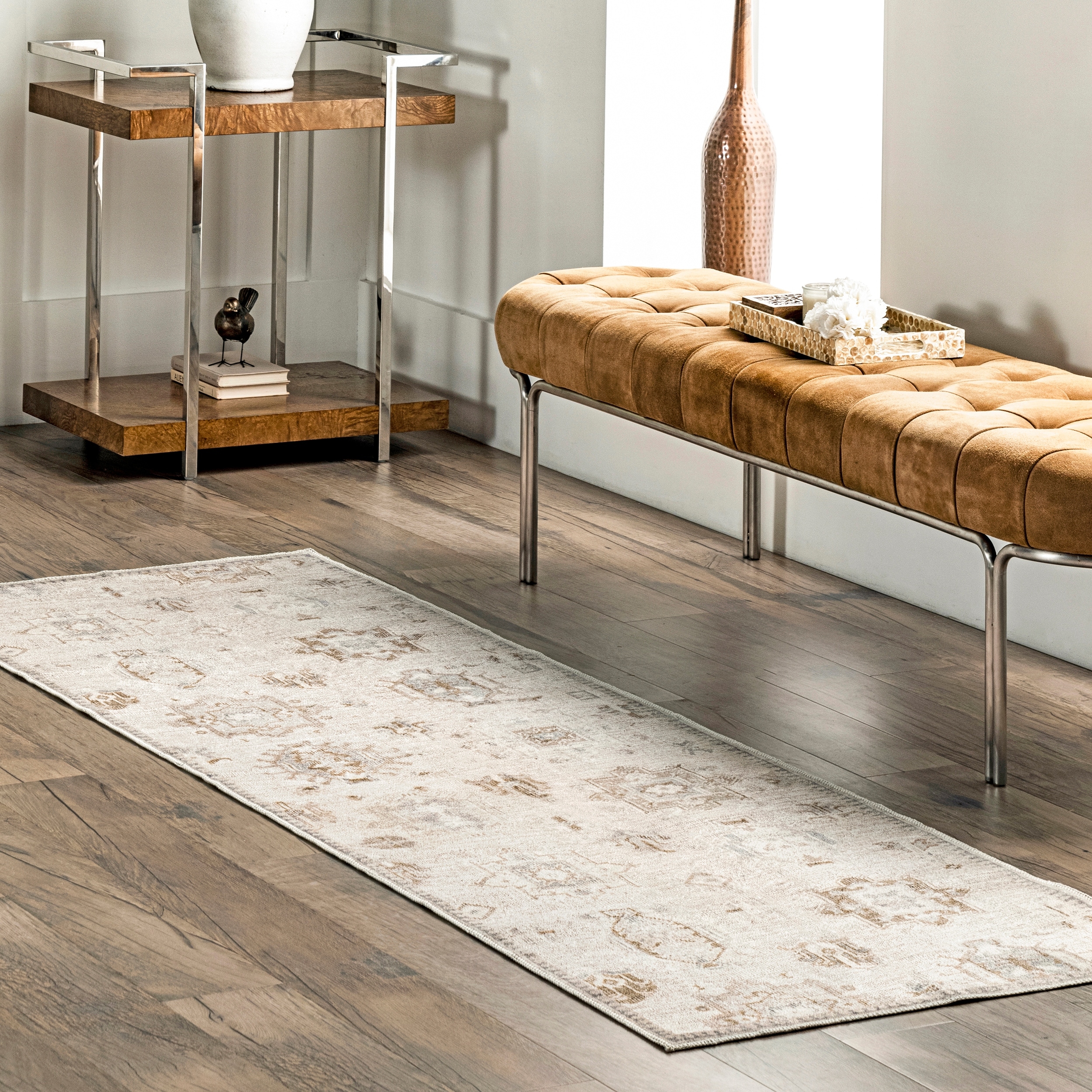 Nuloom Krystin SpinClean Distressed Machine Washable Area Rug