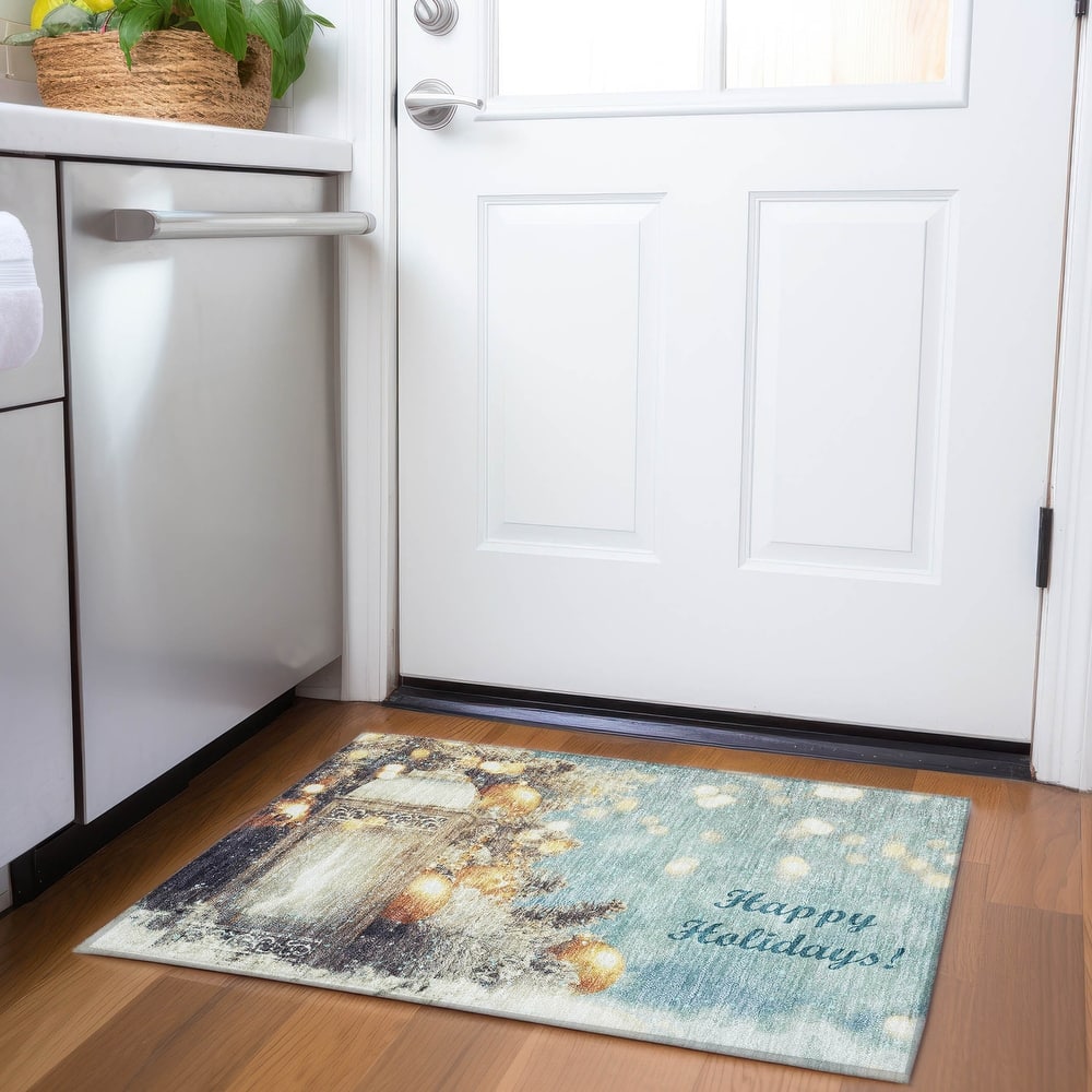 Premium Washable Super Soft Happy Holidays Mayfield Rug