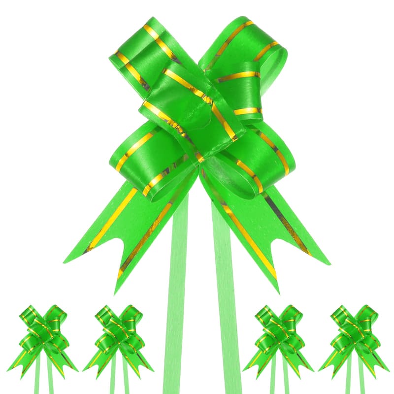 100pcs Ribbon Pull Bows Bows for Wedding Baskets Decorations - Green - 2.56 Inch