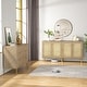 preview thumbnail 5 of 9, Anmytek Modern 63" W 4-Door Large Sideboard Buffet Rattan Kitchen Storage Cabinet with Adjustable Shelves