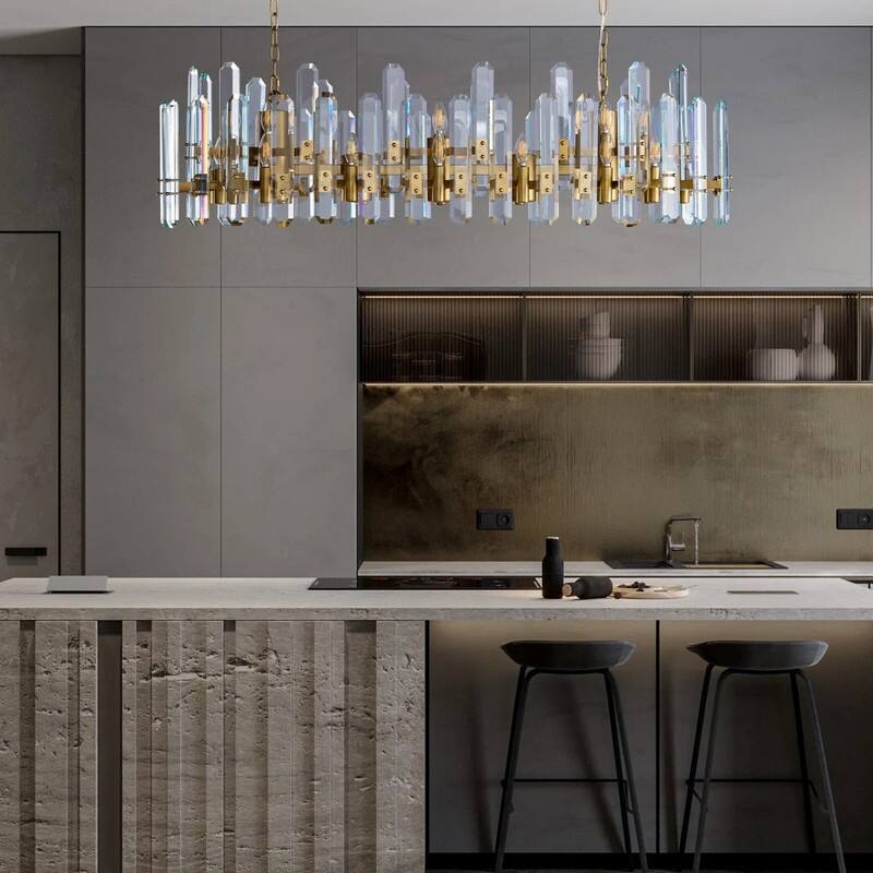 KAYLA 54in Modern Luxury Crystal Chandelier Lighting - LED Ceiling Light Fixture