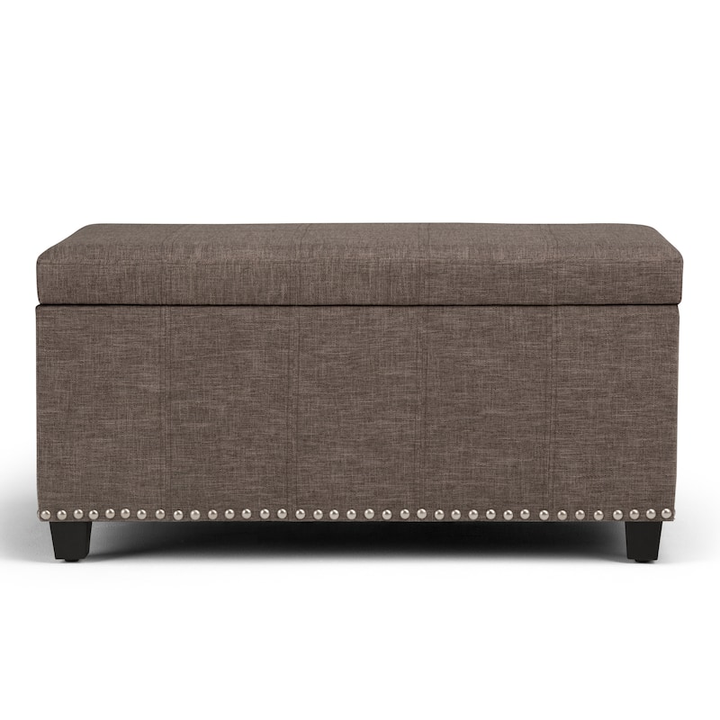 WYNDENHALL Megan 34 inch Wide Transitional Rectangle Storage Ottoman