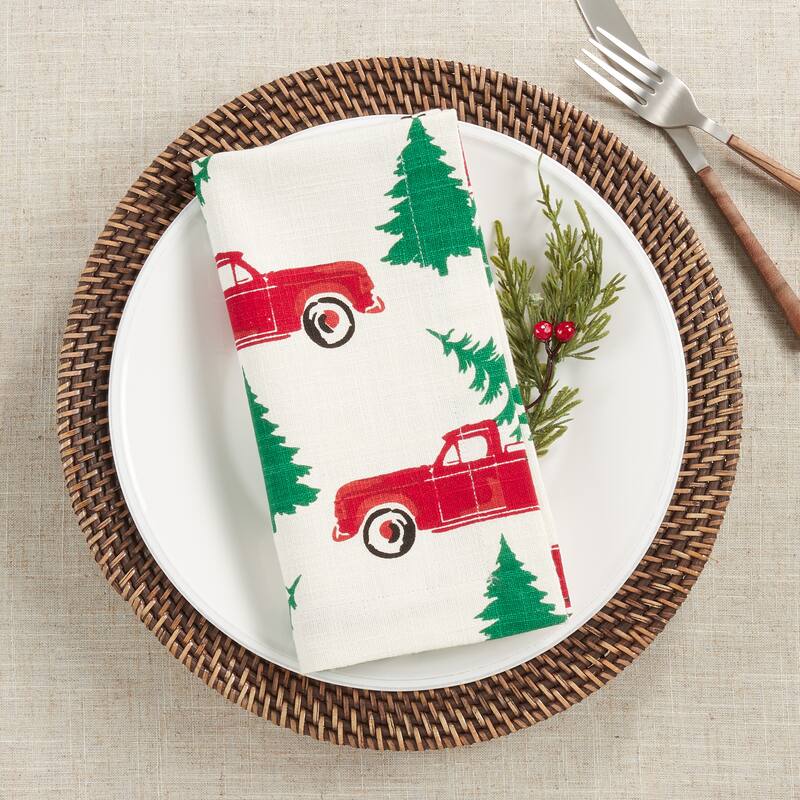 Christmas Truck Design Table Napkins (Set of 4)
