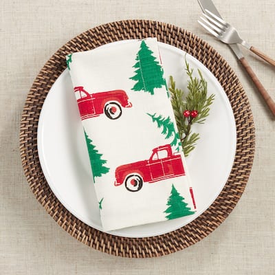 Christmas Truck Design Table Napkins (Set of 4)