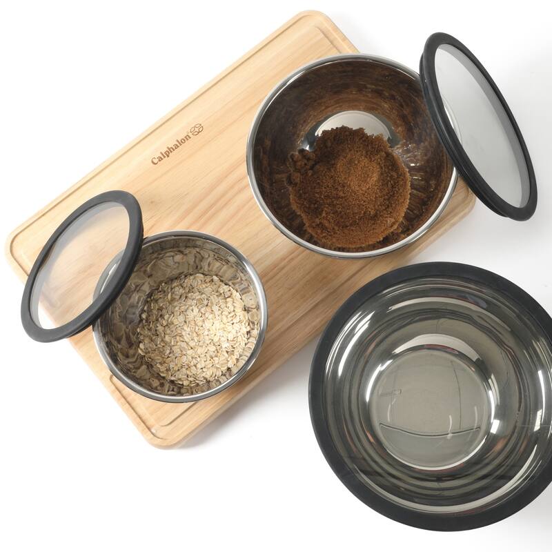 Calphalon Orbit 3 Piece Mixing Bowl Set W/ Lid