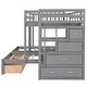 preview thumbnail 15 of 18, Multifunctional Full Over Twin & Twin Bunk Bed,Storage Drawers and Guardrails