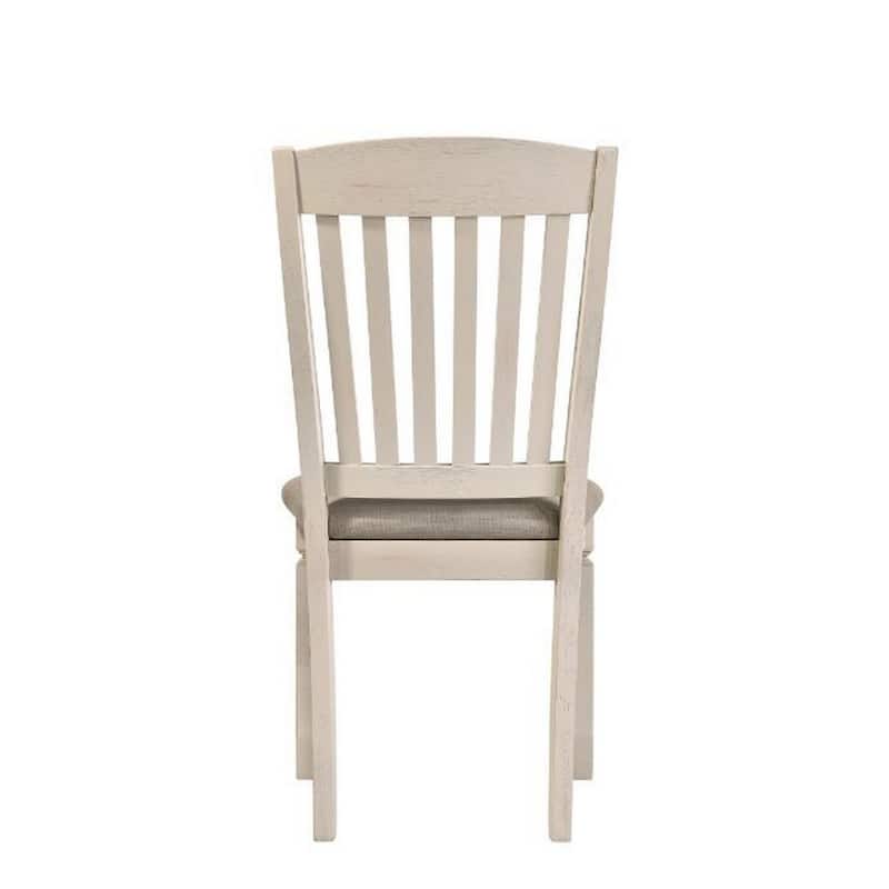 White/Beige Fabric Upholstered Wood Frame Dining Chair, Set of 2, Sturdy Dining Chair for Dining Rooms - 20.5