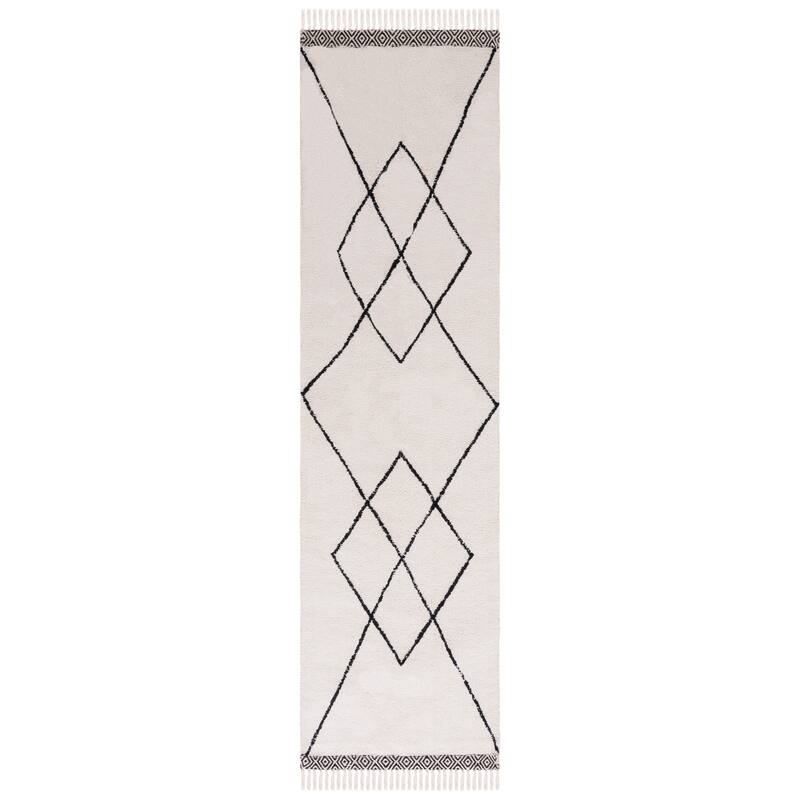 SAFAVIEH Easy Care Machine Washable Fairy Josefine Rug - 2'3" x 9' Runner - Ivory/Black - Runner