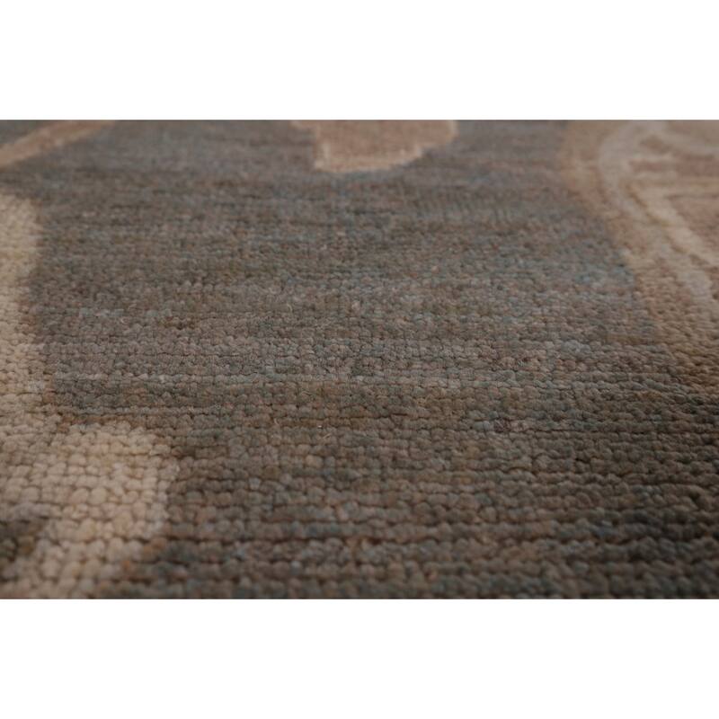 All-Over Floral Oushak Vegetable Dye Area Rug Handmade Wool Carpet - 8'11" x 12'4"