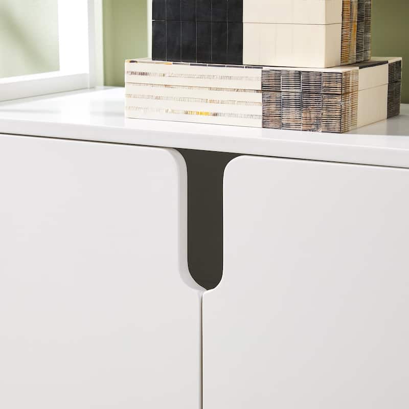 Walker Edison Modern Wood Arched Cabinet Bookcase with Storage