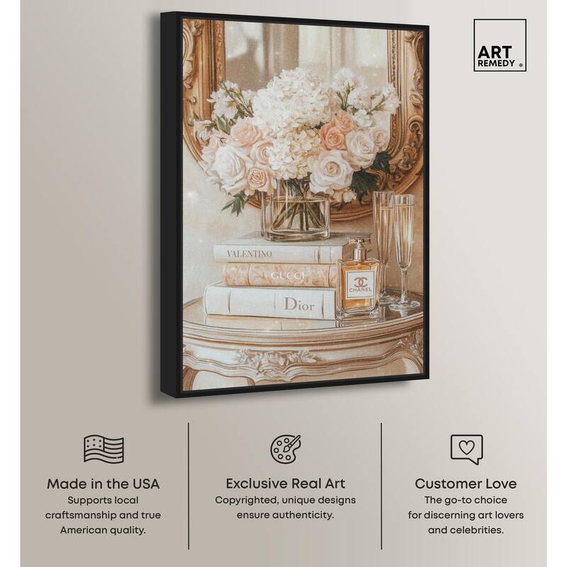Mirror and Classy Glam Books Canvas by Art Remedy