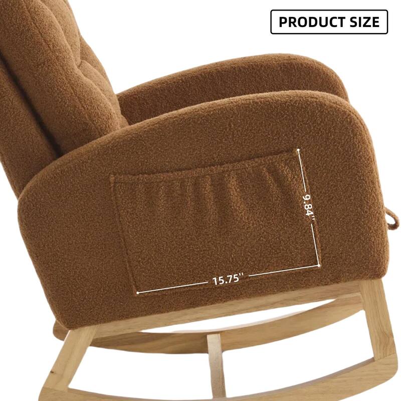 Nursery Rocking Chair - 39.76" Tall with Flip-Down Ottoman