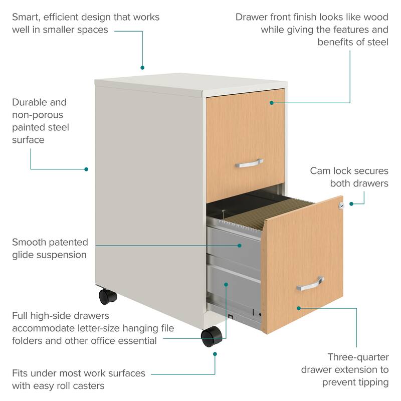 Space Solutions Home Office Natural Wood Finish Desk and Storage Set