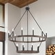 preview thumbnail 47 of 80, Acroma 20-light 40In Farmhouse Wagon Wheel Chandelier Weathered Walnut