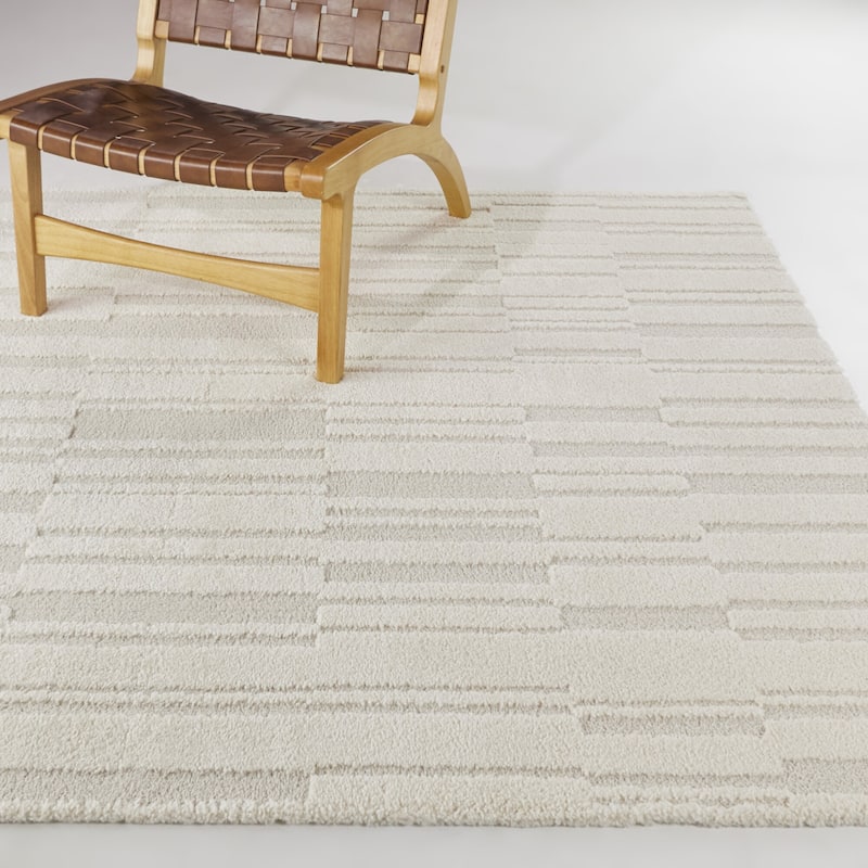 Clifton Abstract Modern Area Rug - 5'3" x 7' - Cream