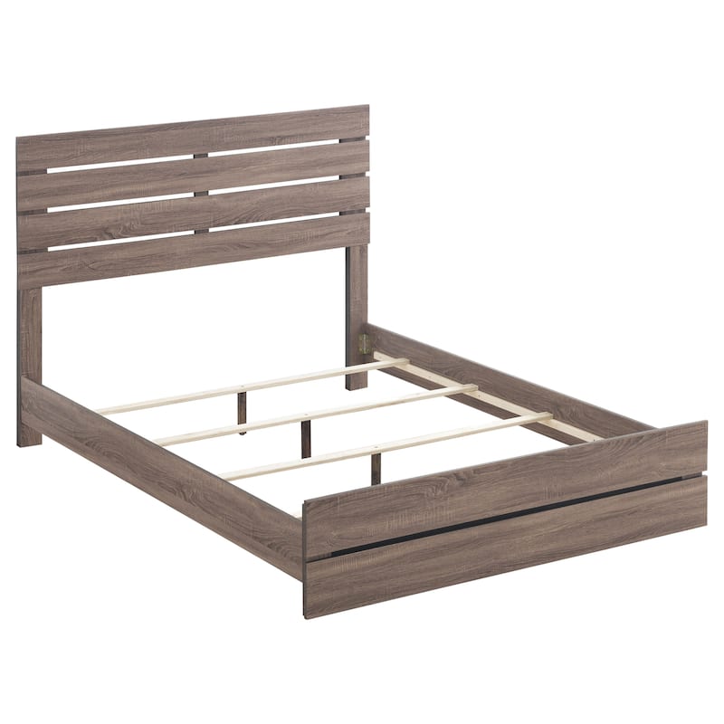 Brantford Farmhouse Wood Panel Bed with Horizontal Plank