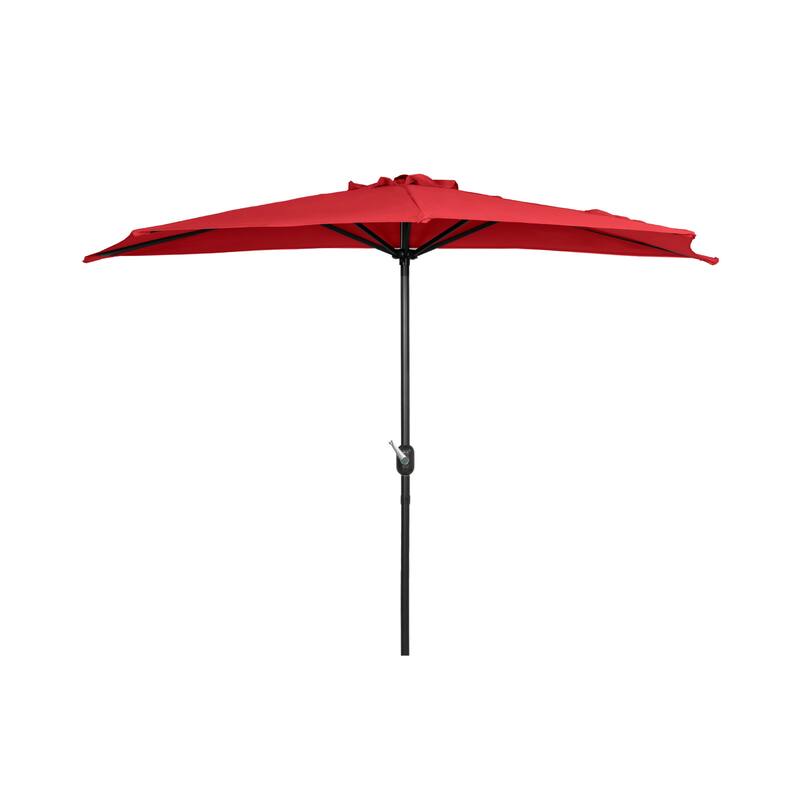 9' Sutton Half Round All-Weather Crank Patio Umbrella