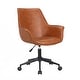 preview thumbnail 12 of 24, Porthos Home Jamar PU Leather Office Chair with Metal Roller Base Brown