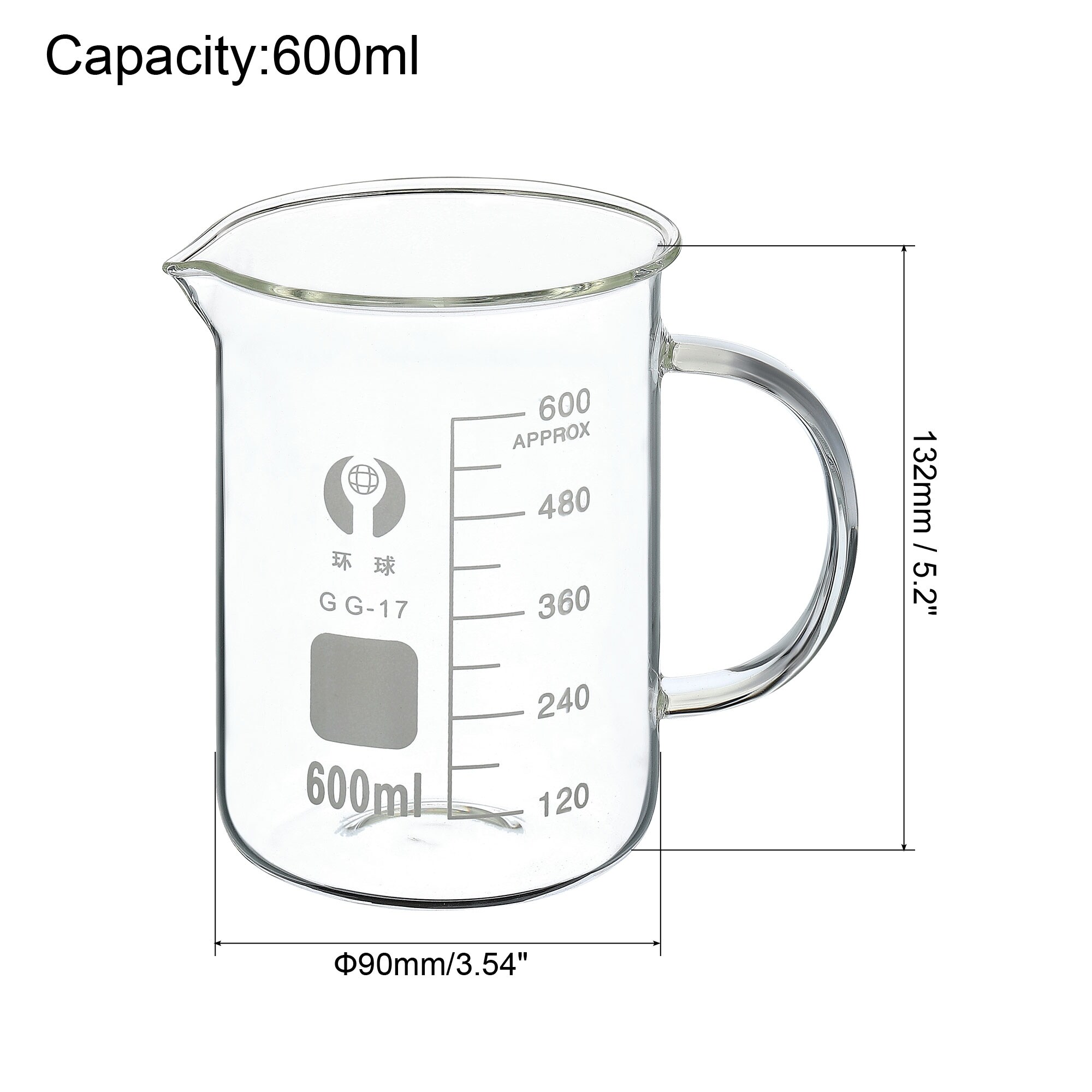 the Scale measuring jug 600ml. with measuring scale. Beaker for
