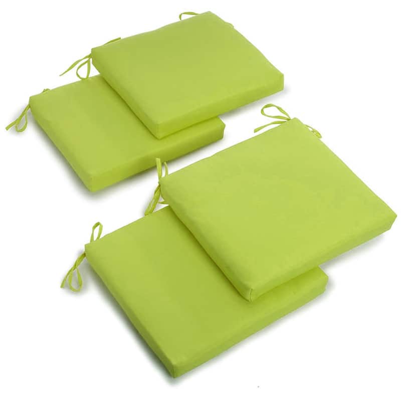 20-inch by 19-inch Twill Indoor Chair Cushion (Set of 1, 2, or 4) - 20 x 19 - Set of 4 - Mojito Lime