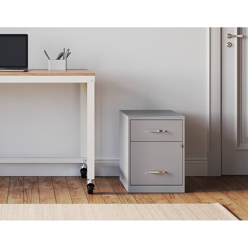 Space Solutions 18" Deep 2 Drawer Letter Width Vertical File Cabinet with Accessory Drawer