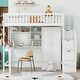 preview thumbnail 6 of 17, Full Size Wooden Loft Bed with Bookshelf,Drawers,Desk,and Wardrobe,Multifunctional Loft Bed