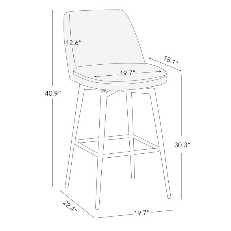 Ariel Counter Height Swivel Barstool Set