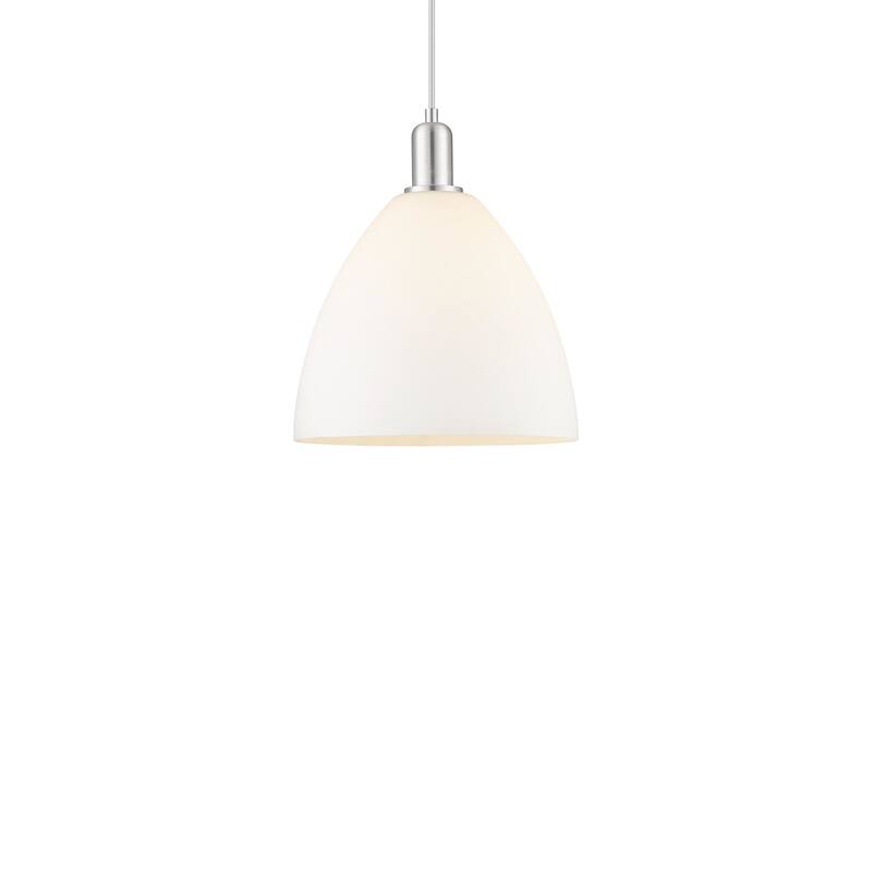 Innovations Lighting 716-1P-14-12 Bristol Pendant Bristol 12" Wide - Brushed Satin Nickel / Matte White