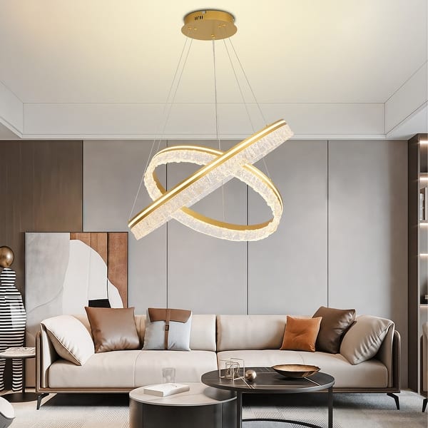 LED Light Modern Crystal Ceiling Chandelrs Lights Fixture Round American Surfae Mounted Hanging Lamp Home Indoor Lighting Remote Control 3 White