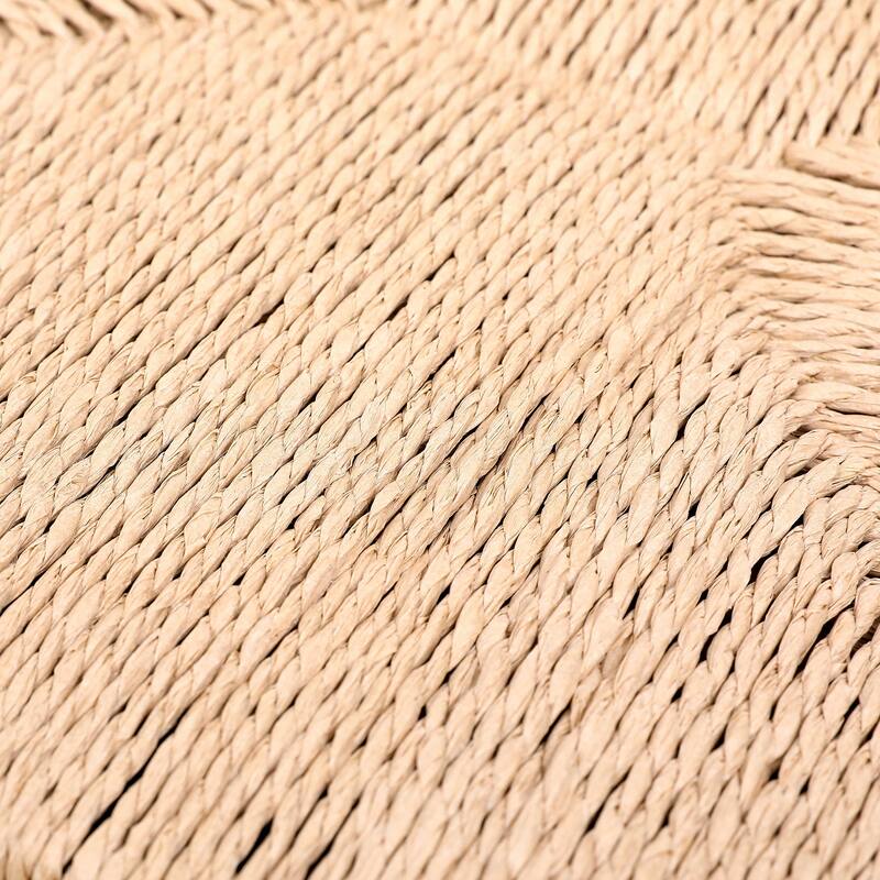 Set of 2 Backless Bar Stools, Paper Rope Backless/Water Hyacinth Backless