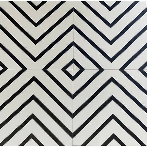Zebra 12 x 12 Ceramic Tile for Wall in White and Black