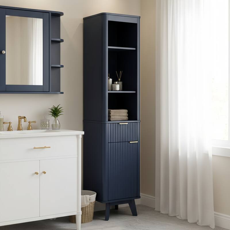68" H Tall Bathroom Storage Cabinet with Adjustable Shelves and One Drawer & Door, Storage Cabinet for Bathroom, Living Room