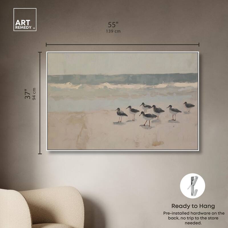 Seagulls at the Beach II Canvas by Art Remedy