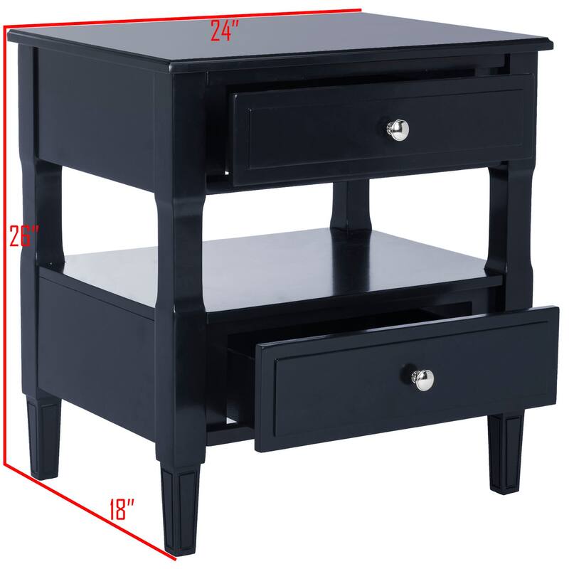 SAFAVIEH Jenson Two Drawer Navy / Navy Night Stand