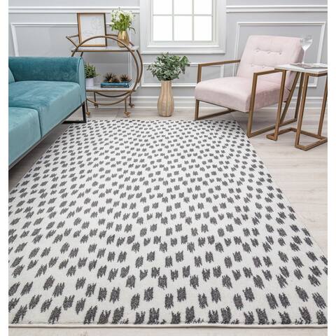Jaxon Geometric Modern & Contemporary White Area Rug by Issaac Mizrahi