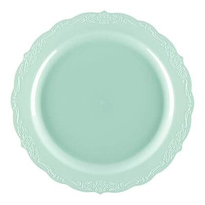 Vintage Rim Round Disposable Plastic Plate Packs - Party Supplies