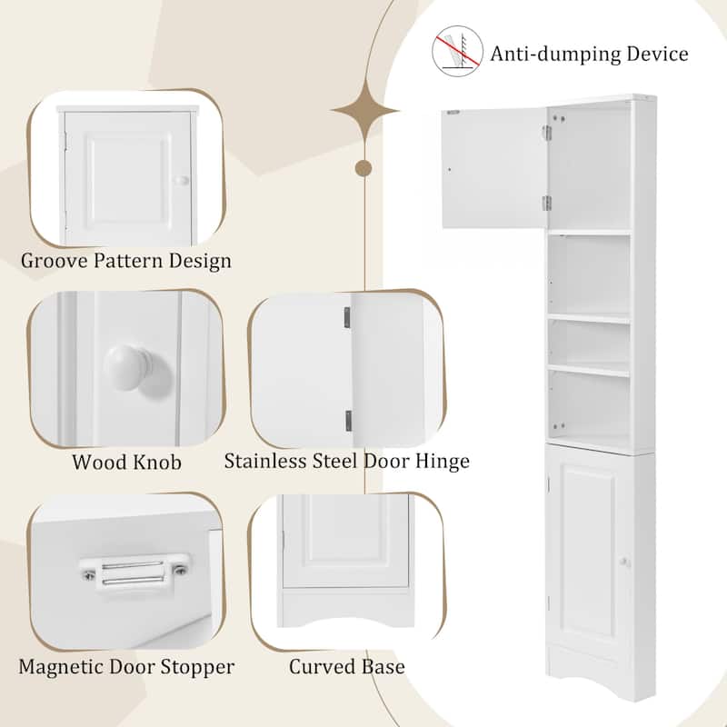Corner Cabinet Tall Bathroom Storage Cabinet