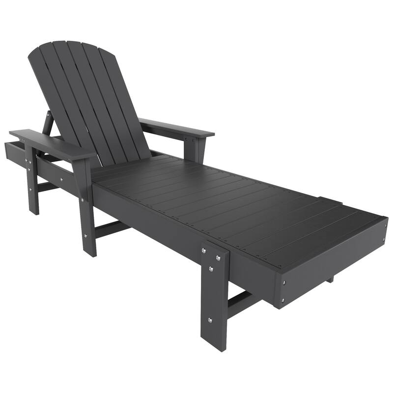 Polytrends Altura Poly Eco-Friendly All Weather Reclining Chaise Lounge with Arms