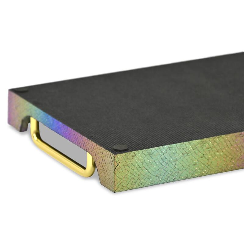 Nimue 15.75" Rectangular Decorative Serving Tray - Prismatic Fish Scale Pattern for Display, and Organization