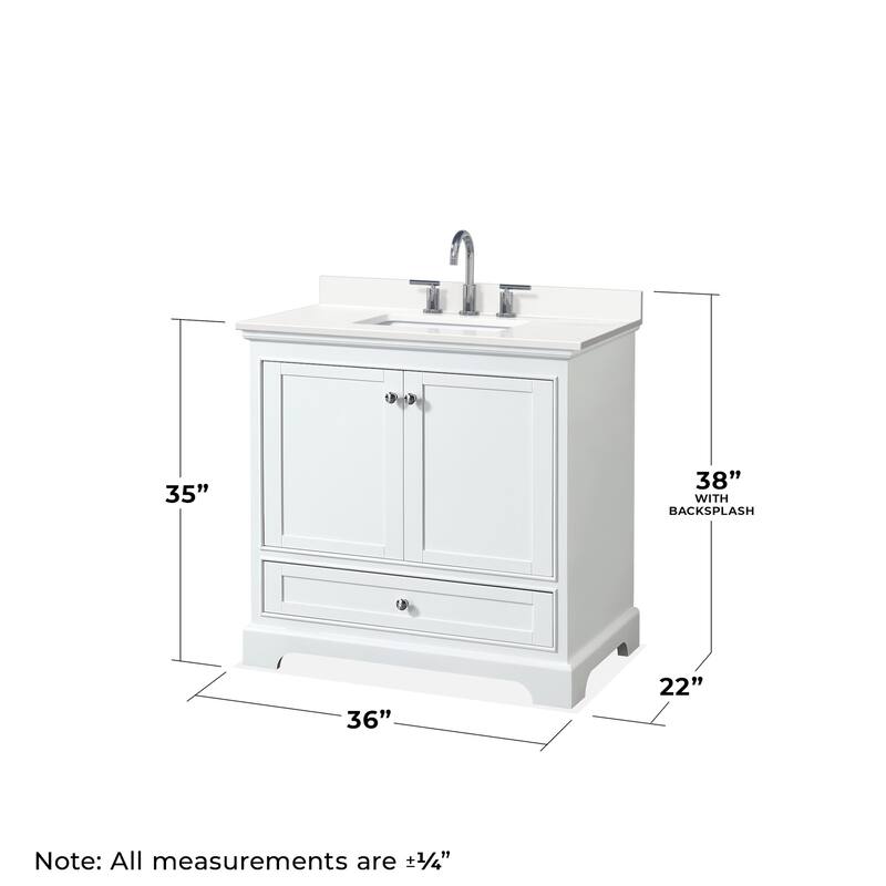 Wyndham Collection WCS202036S-QTZ-US3MXX Deborah 36" Free Standing