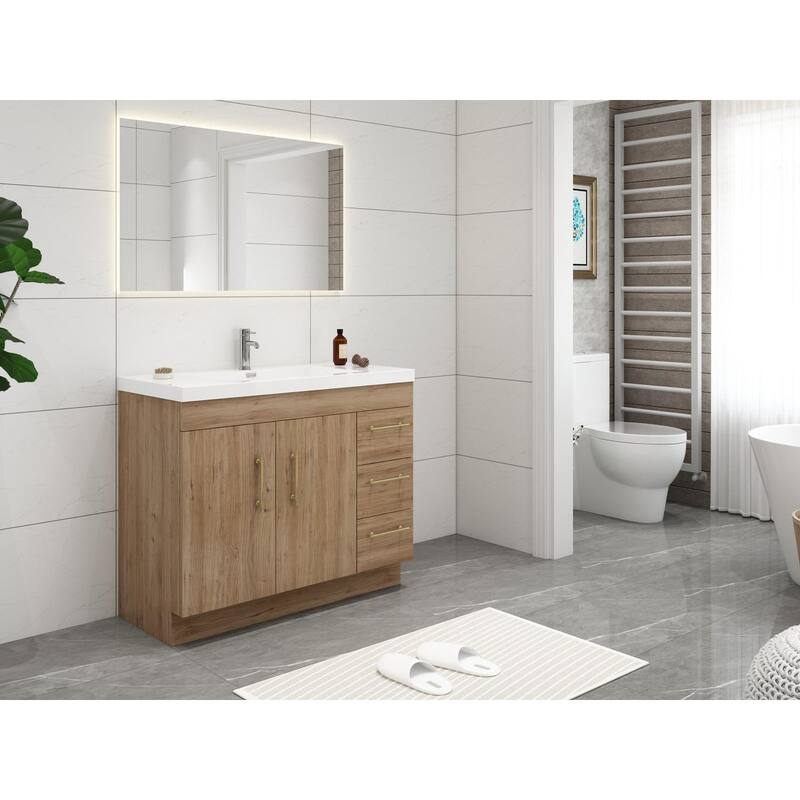 Eliza 42'' Freestanding Vanity (Right Drawers) with Single Sink