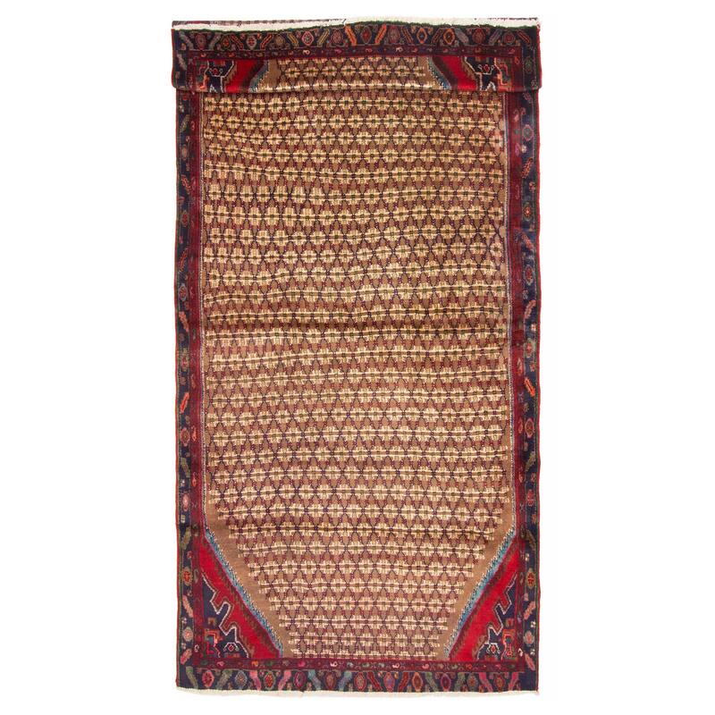 ECARPETGALLERY Hand-knotted Andelz Brown Wool Rug - 4'8 x 10'5 - Light Brown - 4'8 x 10'5