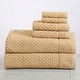 preview thumbnail 50 of 197, Linery & Co. Cotton Diamond Waffle Texture Bath Towels 6 Piece Set W/ Bath Sheets - Sand