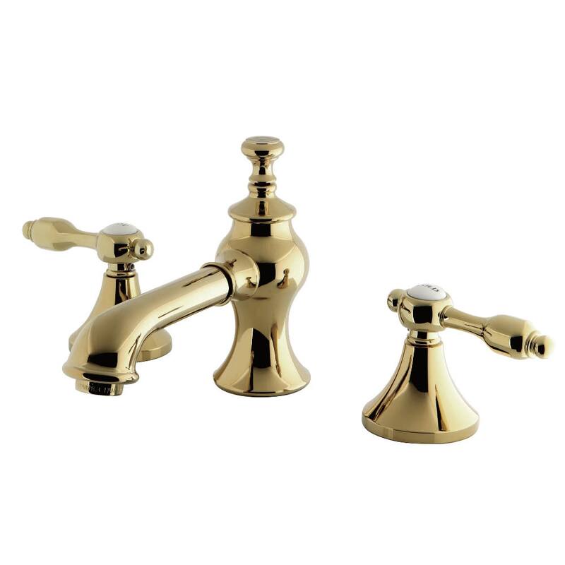 Kingston Brass Tudor Widespread Bathroom Faucet - Includes Metal - Polished Brass